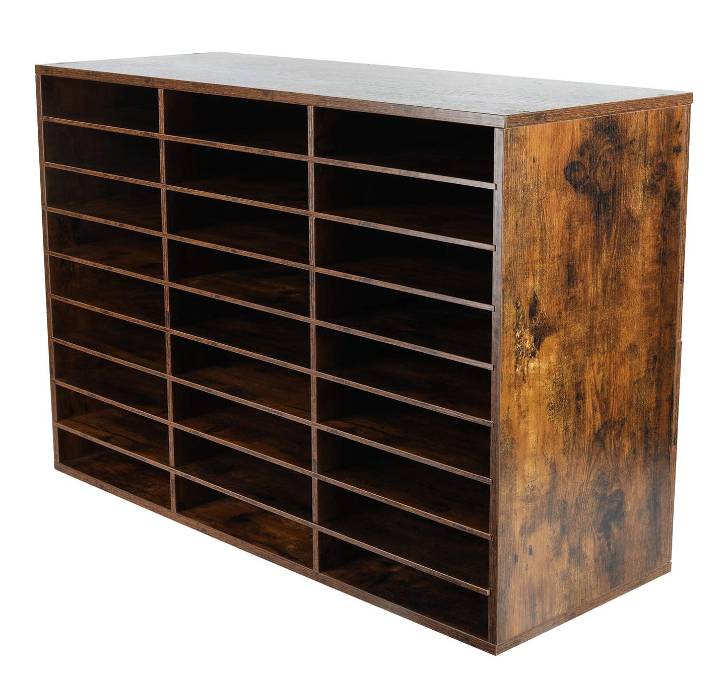 EasyPAG 27 Compartments Wooden Literature Organizer with Adjustable Shelves, 13500 Sheets Capacity Paper Organizer, Classroom Mailbox and Mail Sorter for Teachers and Office, Archaize
