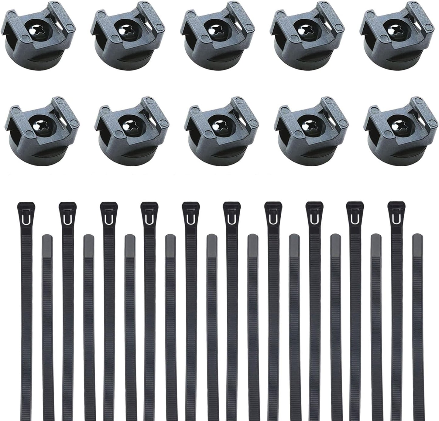 DyaMag 22mm 7.84" (10Magnets, 20 Magnetic Cable Zip Mounts Magnetic Cable Holder Multipurpose Magnet Wire Management