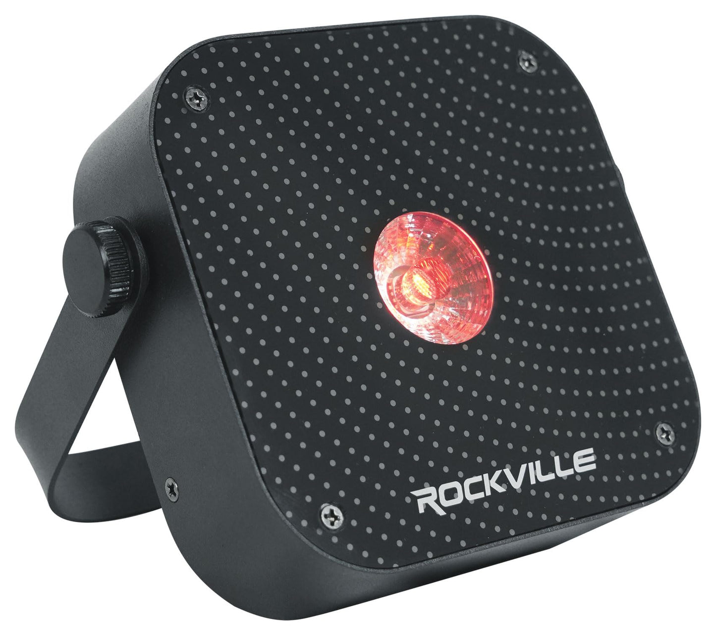 Rockville 4 Pack MINI RF1 V3 Black LED Wash Up Light, RGBWA+UV, Compact, App, Remote, LCD, Wireless DMX, Rechargeable, Perfect for DJ/Party Lighting