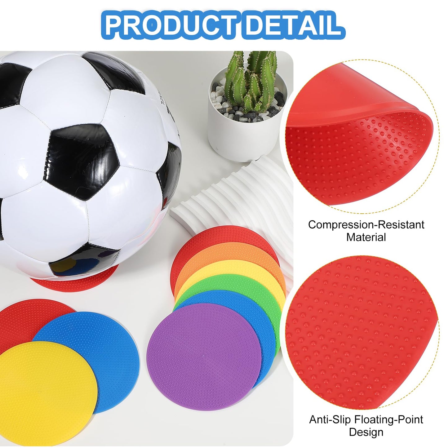 PATIKIL Spot Markers 4 Inch, 12 Pcs Non-Slip Floor Dots Agility Markers Flat Field Cones Poly Dots for Gym PE Speed Training Dance Soccer Basketball Sports, Red/Blue/Purple