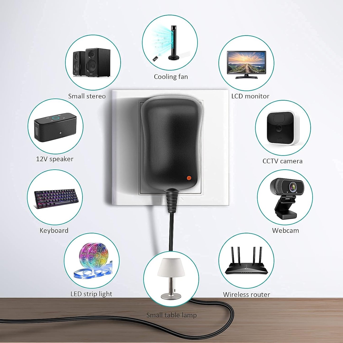 Aisilk 12W 3V 4.5V 5V 6V 7.5V 9V 12V 1000mA 1A 8 Multi-Voltage AC DC Power Adapter Universal Switching Power Supply