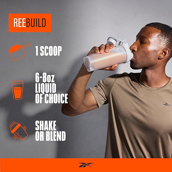 Reebok Whey Protein Powder + Collagen Peptides | 25g Protein with 9 Essential Amino Acids | Muscle Recovery, Joint & Gut Support | Informed-Sport Certified | ReeBuild Vanilla Ice Cream Flavor, 1.3 lb