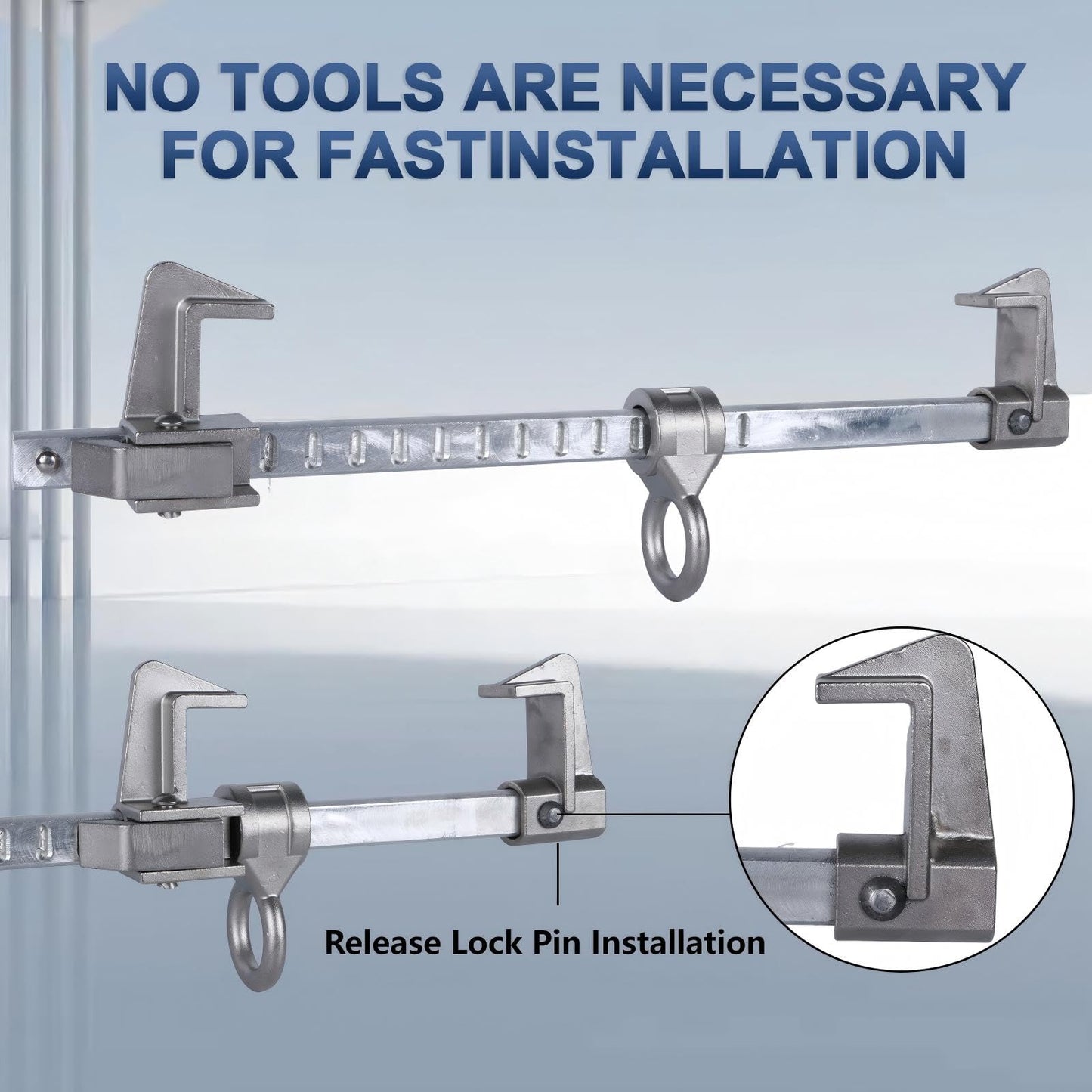 TATARLAILE Beamer Fall Protection, Sliding I-Beam Clamp for 2" - 13", Aluminum material Makes the Beam Clamps Extremely lightweight | ANSI & OSHA Compliant