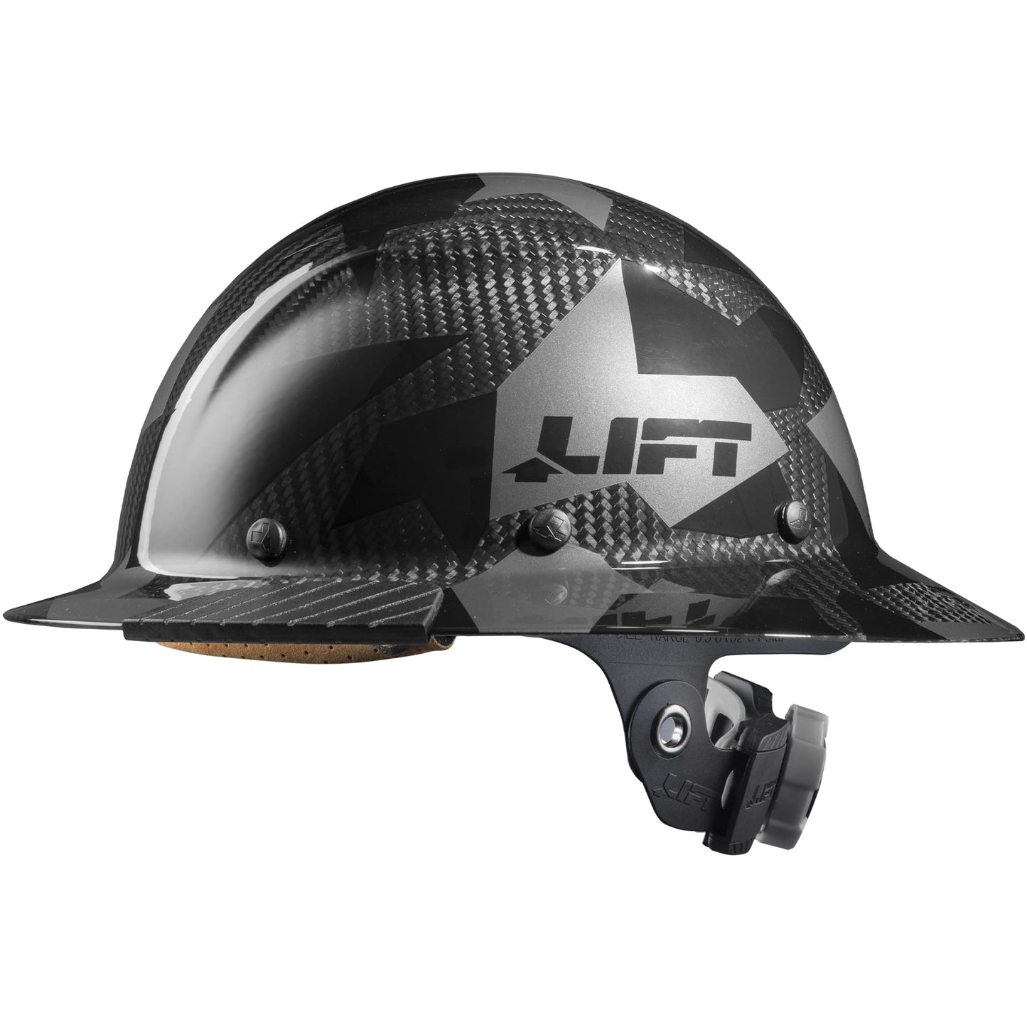 LIFT SAFETY Dax Carbon Fiber Full Brim Hard Hat | Reinforced Shell | All-Day Comfort | Expanded Coverage | Black Camo