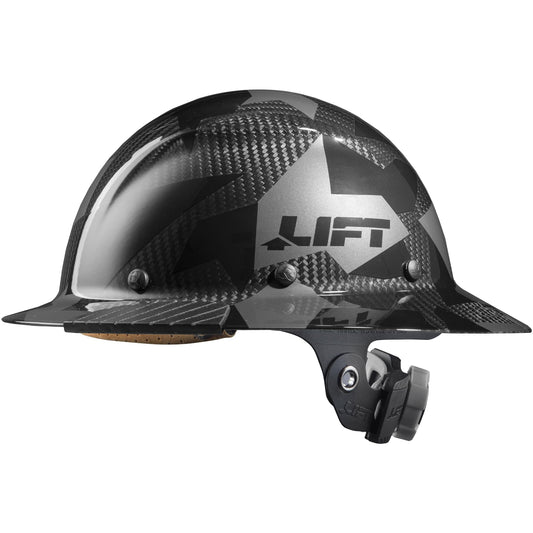 LIFT SAFETY Dax Carbon Fiber Full Brim Hard Hat | Reinforced Shell | All-Day Comfort | Expanded Coverage | Black Camo