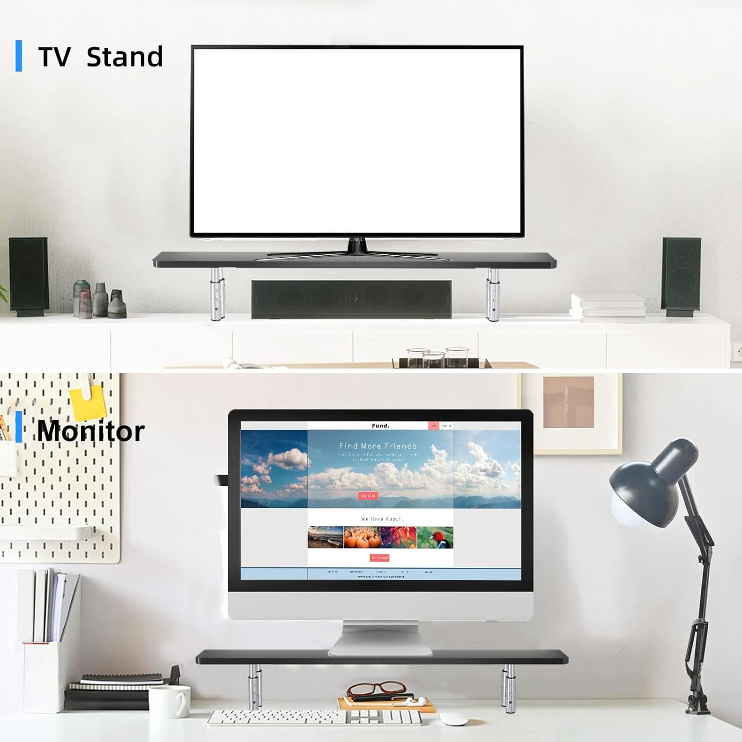 Display,3 Adjustable(MST016) suptek Laptop Stand for Desk,Computer Monitor Laptop Stand Riser for Printer, Notebook