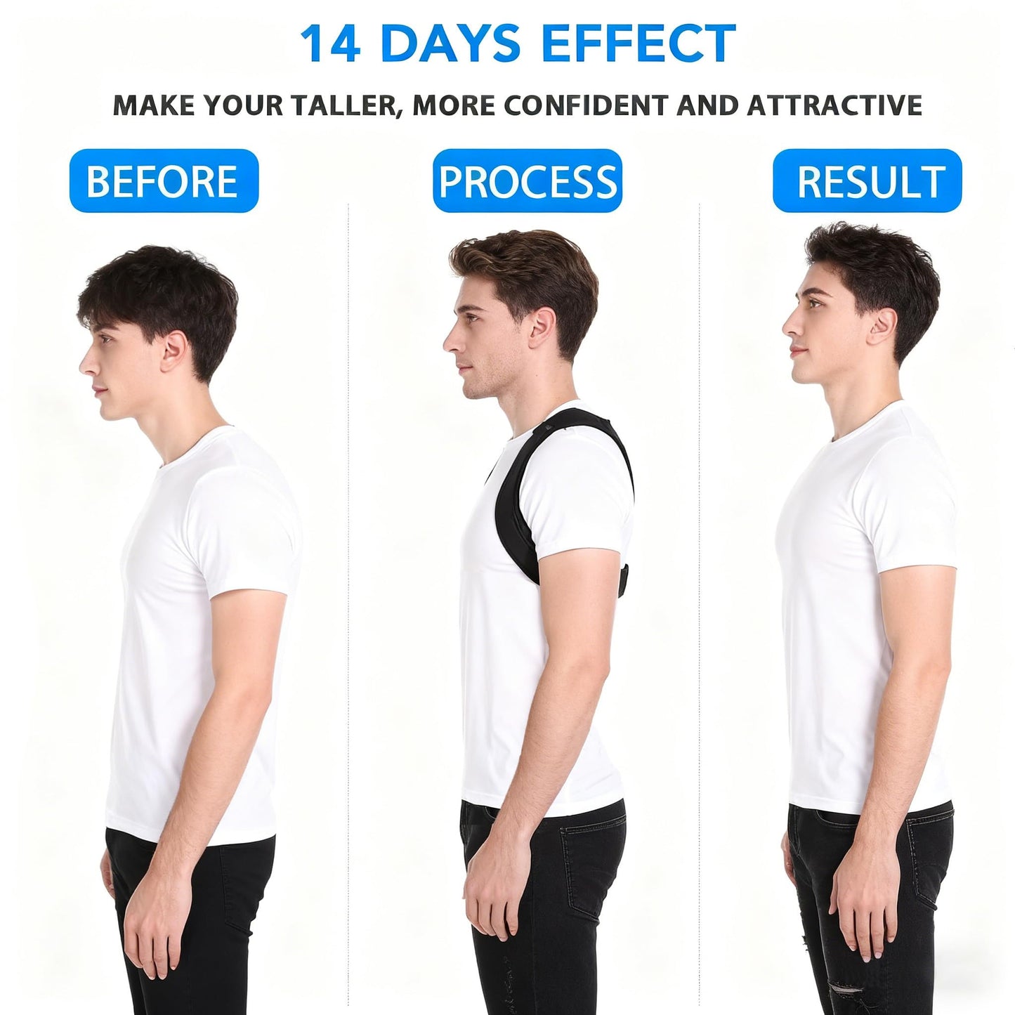 FvaPemm Posture Corrector for Women Men, Copper Upper Back Brace, Back Straightener Support Correcting Hunchback and Bad Posture, Back Pain Relief for Neck, Shoulder, Clavicle, Black, L/XL