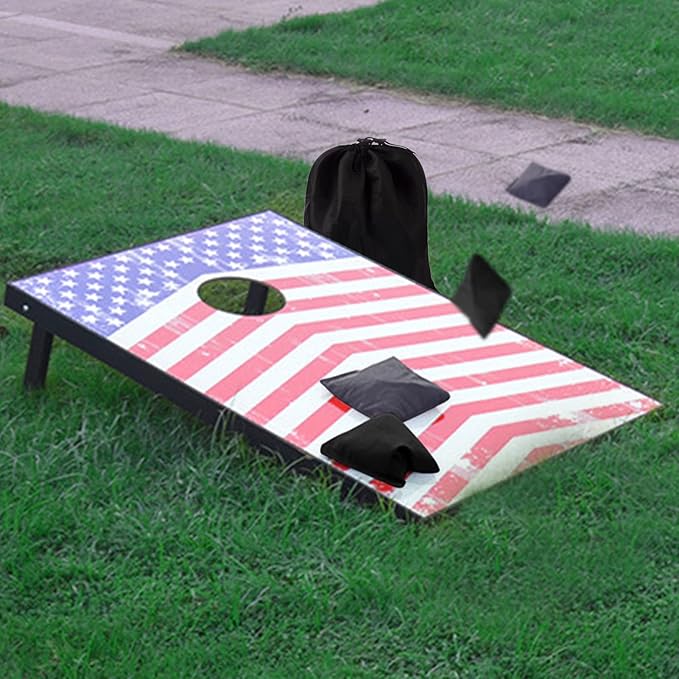 Set of 8 Regulation Cornhole Bags Double Sided, Weather Resistant Bean Bags for Cornhole Toss Game, Corn Hole Beans Bags with Tote Bag