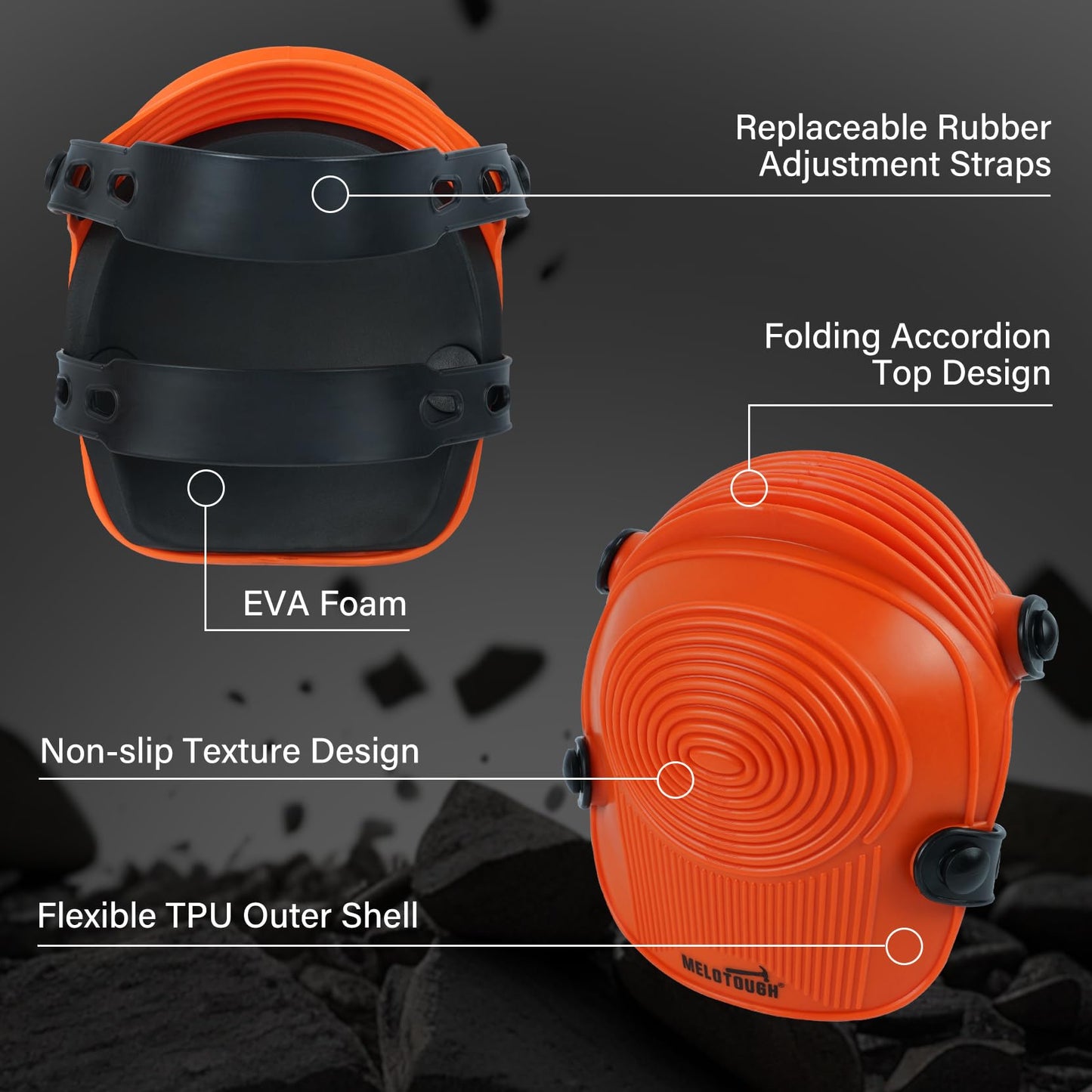 MELOTOUGH Welding Tool backpack for Tools and Helmet Extreme Gear Pack with Large Capacity Welding Helmet Bag,Work Knee Pads for Men Women Construction, Flooring, Roofing