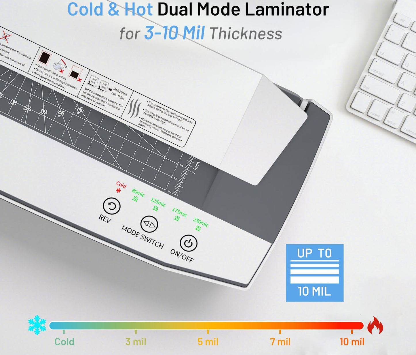 Buyounger 3-10 Mil Laminator Machine, 4-Roller Commercial Laminator Machine with 50 Laminating Sheets, 13 Inch Laminating Machine 11X17 with 1000mm/min Speed & REV Jam-Free for Office School Home