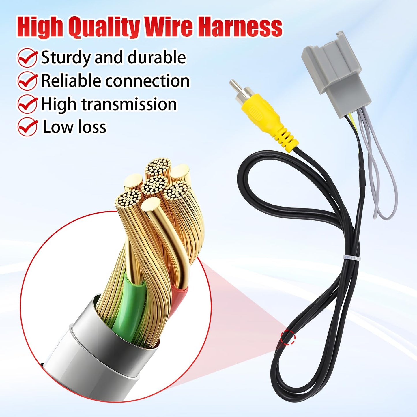 2014-2019, Backup Reverse Camera Wiring Harness Compatible with Buick Cadillac Chevy Silverado Suburban Tahoe Colorado
