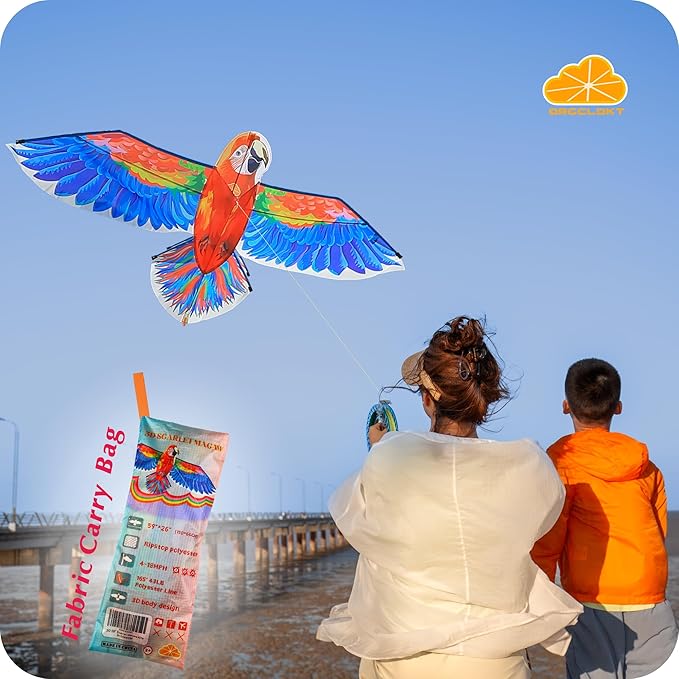 ORGCLDKT- 3D Lifelike Style Bird/Eagle Kite, Super Easy to Fly with, Ideal for Kids, Adults, Girls, Boys. Kites for The Beach, Grassland, Hiking