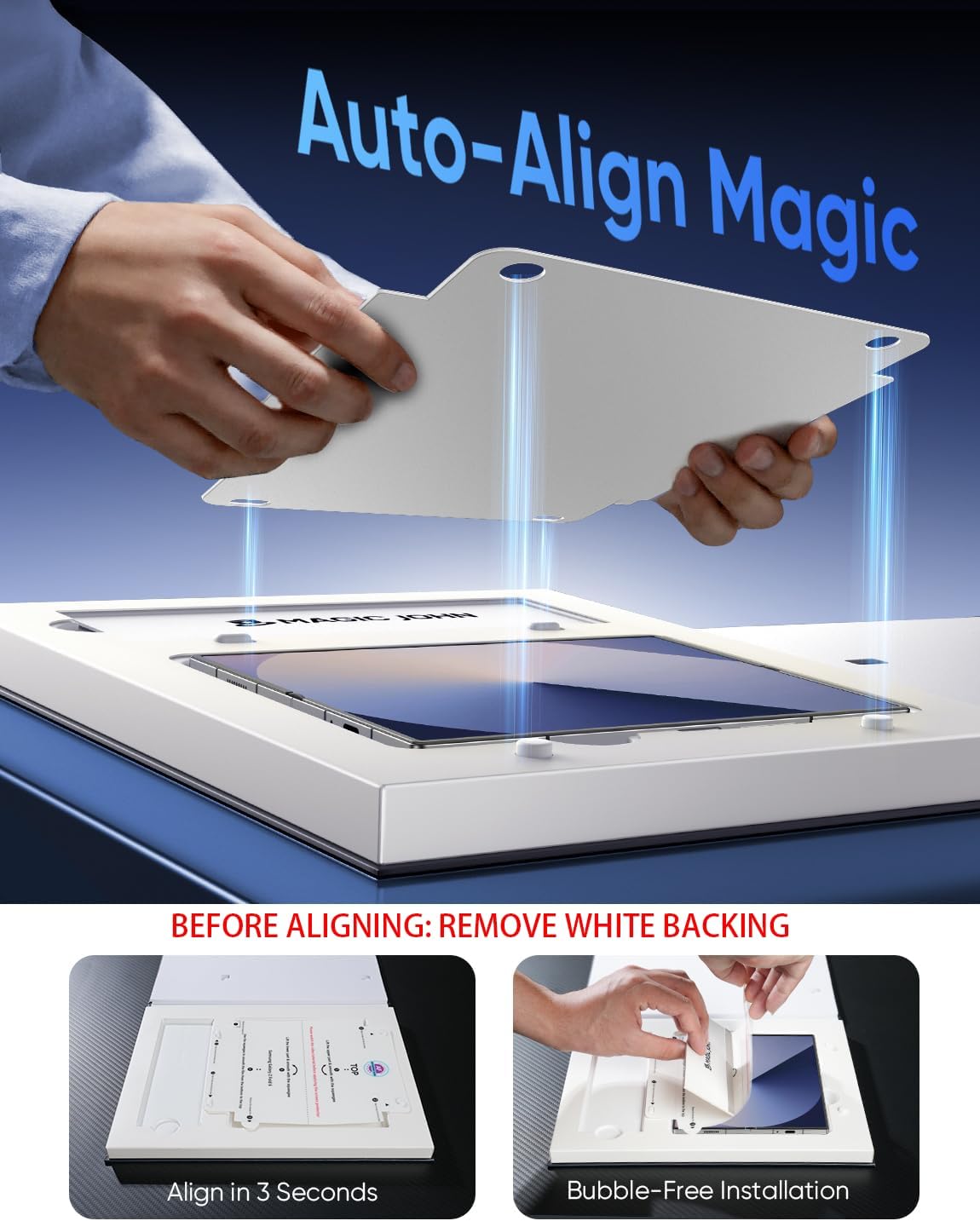 6 2 Pack MAGIC JOHN for Samsung Galaxy Z Fold Screen Protector [Not Glass], Inner Flexible PET Film & Front Film
