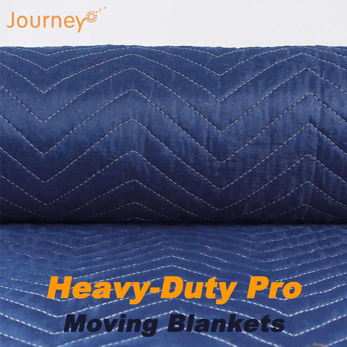 JourneyO Padded Moving & Packing Blankets-Heavy Duty Pro - 80" x 72" (90lb/dz Weight) - Furniture Shipping Pads for Moving and Storage- Blue-6 Pack
