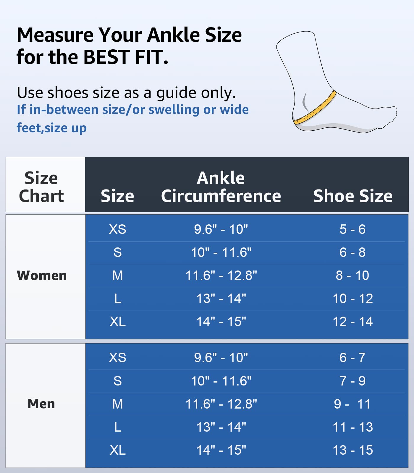 WHCOOL Slim-Fit Ankle Brace for Sprained Ankle, Quick Lace Up Ankle Support for Women Men with 2 Auto-Shaped Pads, Air Fabric Cool Ankle Stabilizer for Injury Recover, Running,Sports, M(12”-13”)