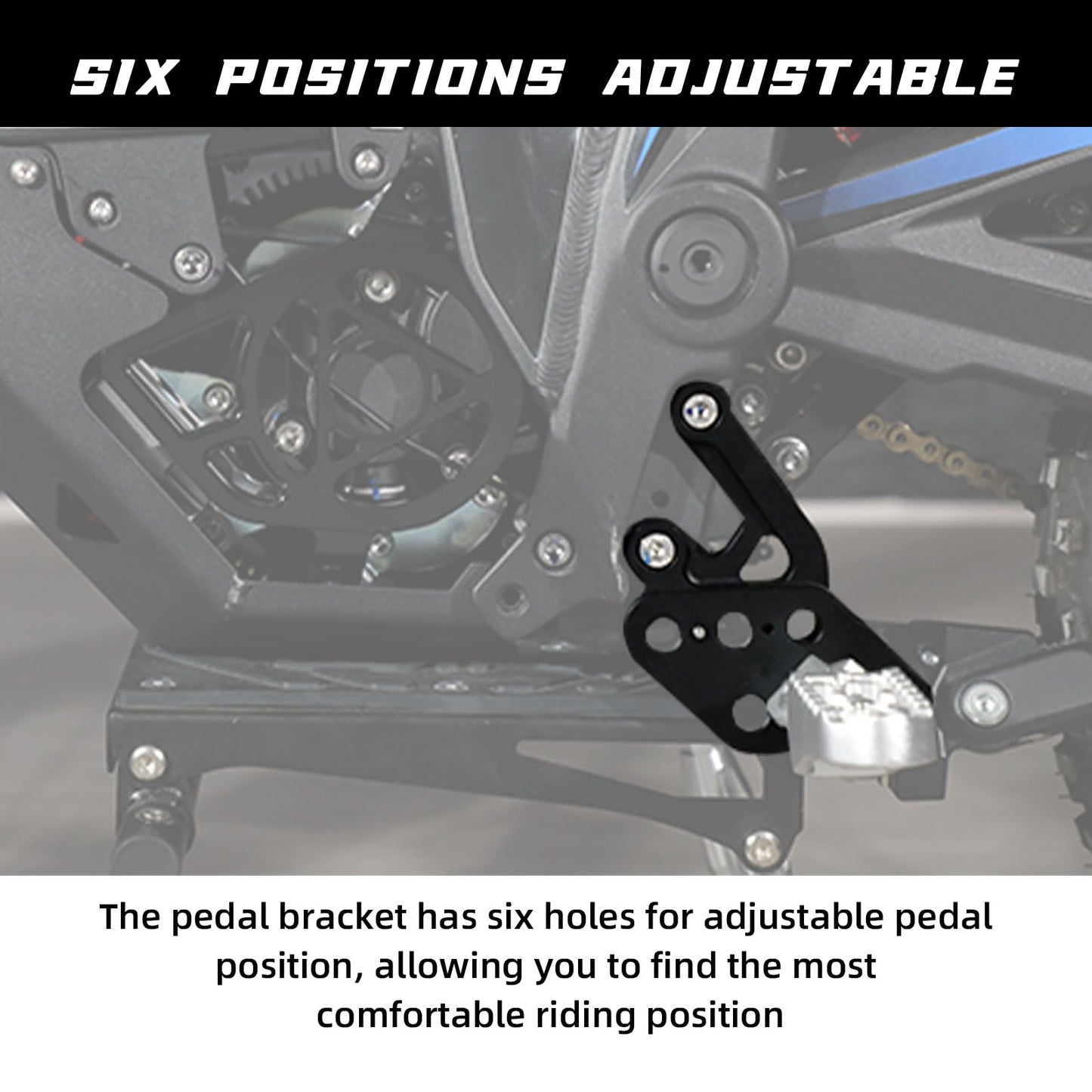 CHANGCHENG Motorcycle Foot Pedal Brackets Talaria Six Positions Rest Bracket Brace Support Adjustable for Talaria Sting MX3 MX4 Electric Dirt Bike Black