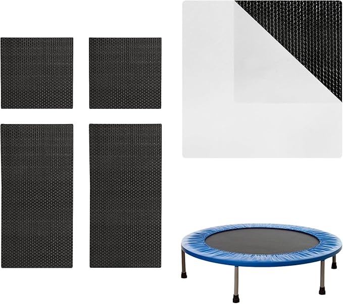 Self-Adhesive Trampoline Patch Repair Kit - 2 Square + 2 Rectangular Patches - Trampoline Accessories for Repairing Tears or Holes in Trampoline Mats