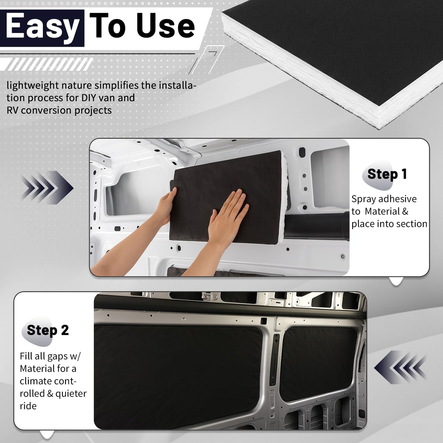Maasechs 5 x 25ft Van Insulation, Soundproof Thermal Barrier for Camper Van Conversions for Various Sizes of Rvs and Trucks