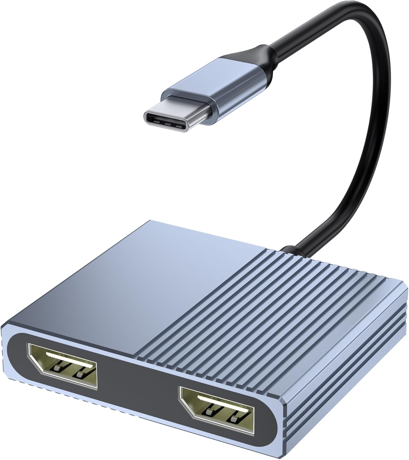 Movcle 4K@60Hz 1 2 USB C to Dual Displayport Adapter for Mac/Dell/HP Laptop, Displayport Splitter in Out for Dual