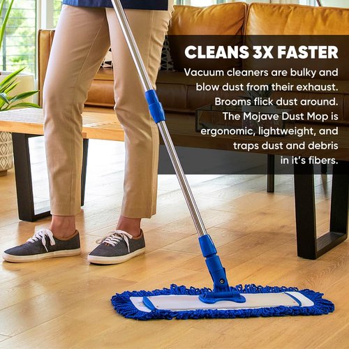 18" Mojave Microfiber Dust Mop Pads (Pack of 2) - Replacement Head & Refill for Microfiber Mops, Reusable & Machine Washable, Use for: House, Commercial, Industrial - Microfiber Wholesale
