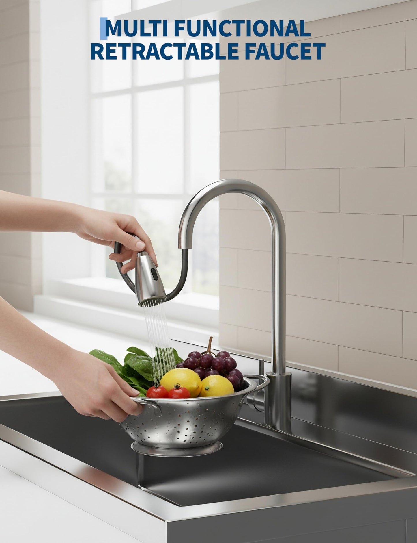 GarveeTech 39.4" Commercial Stainless Steel Utility Sink – Free Standing Single Bowl with Hot/Cold Water Pipe for Kitchen, Laundry Room, Garage, Restaurant | Heavy-Duty Sink Station