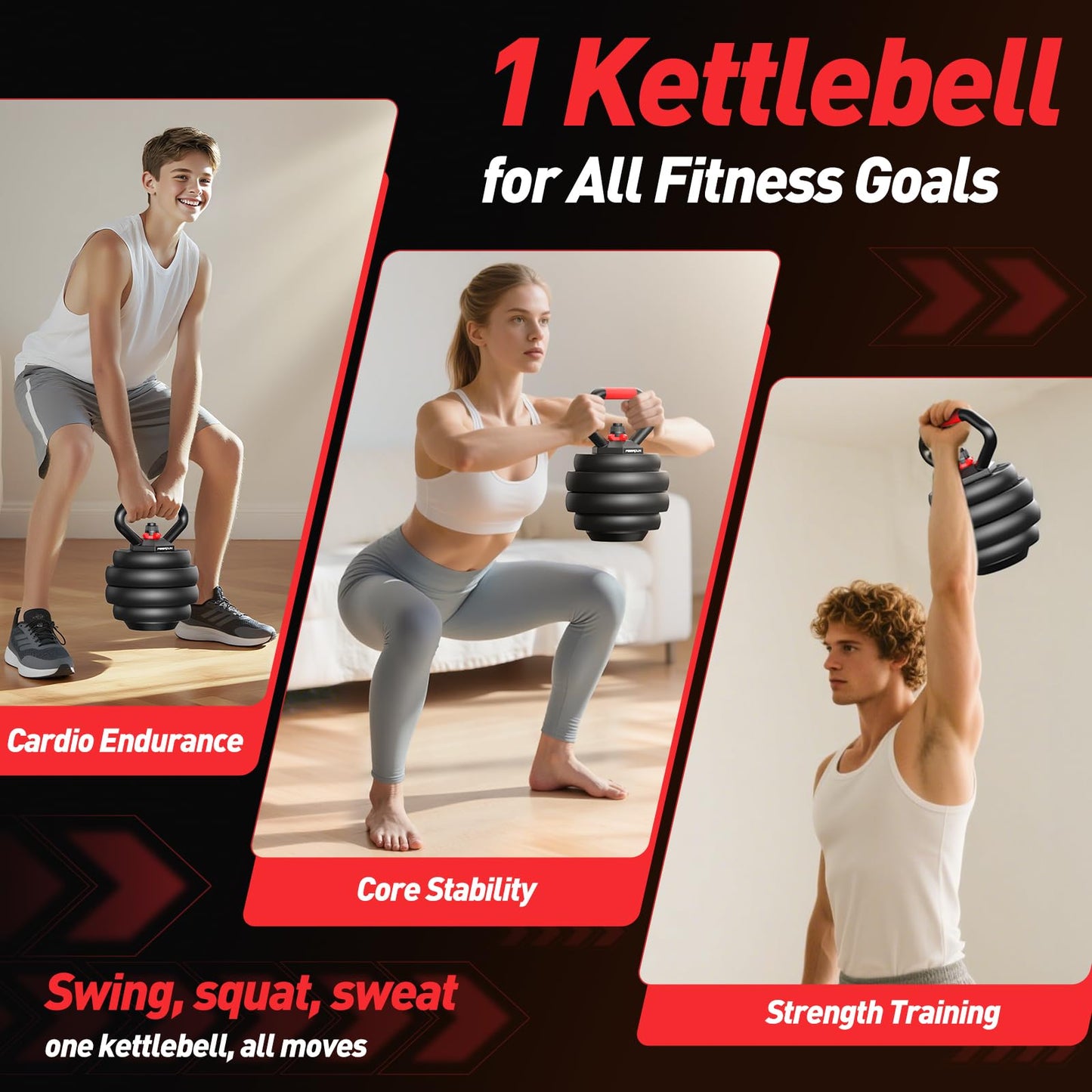 FDS1 Adjustable dumbbell set, 45lbs Free Weights set with upgraded nut, 5 in 1 Weight Set Used as Kettlebells, Barbell, Push up Stand, Fitness Exercise for Home Gym Suitable Men/Women