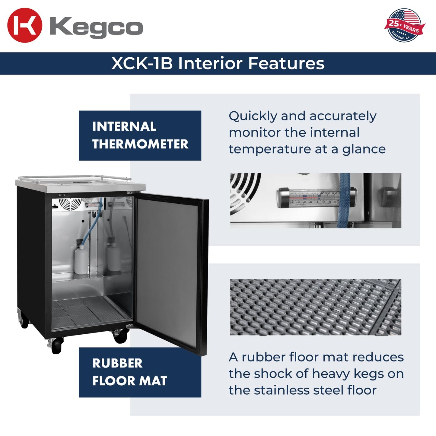 Kegco Commercial Direct Draw Beer Dispenser Kegerator Keg Cooler XCK-1B