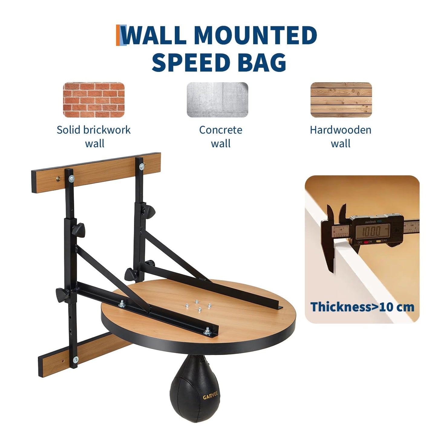 EliteEdge Speed Bag Platform for Boxing Punching Practice with 8 Inch Height Adjustable Mount 360 Degree Swivel and Includes Speed Bag Air Pump
