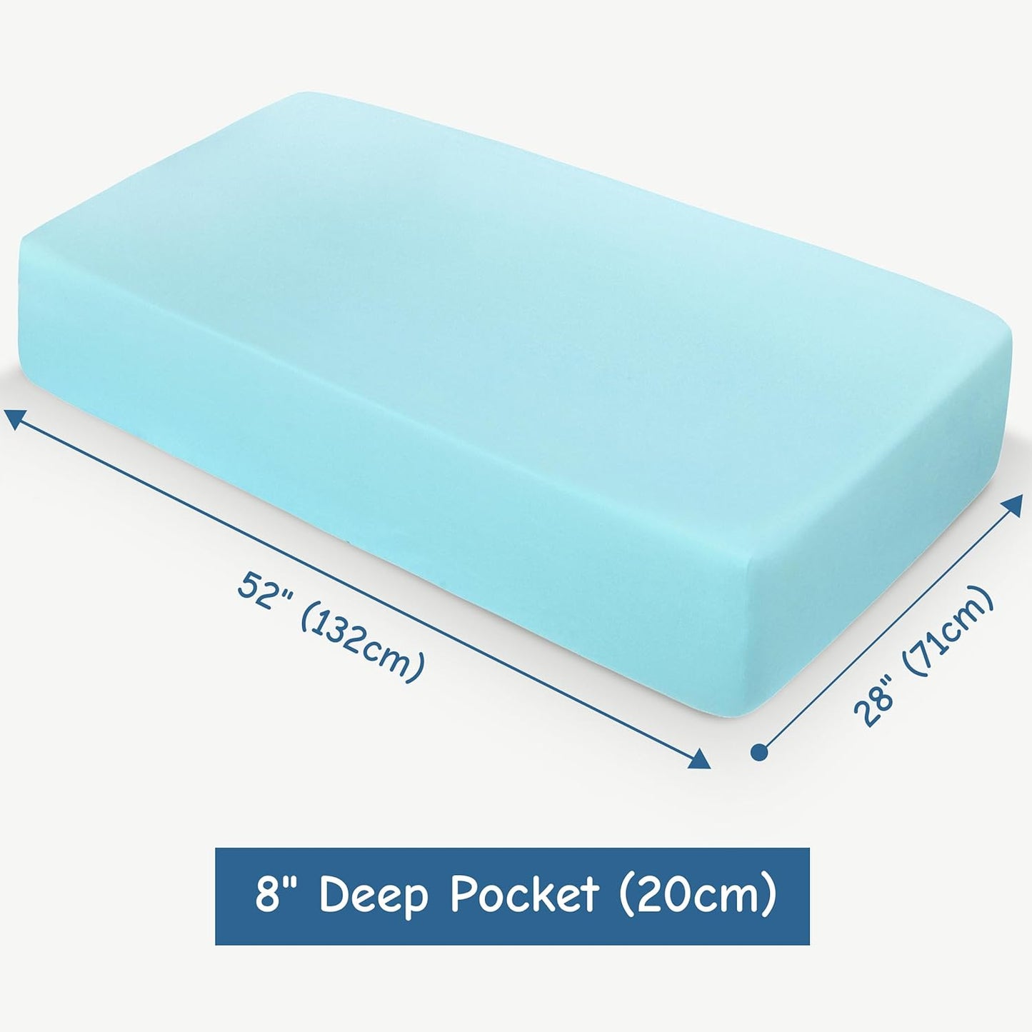 NTBAY 100% Brushed Microfiber Fitted Crib Sheet - Super Soft & Cozy 28x52 for Boys, Girls, Unisex - Aqua