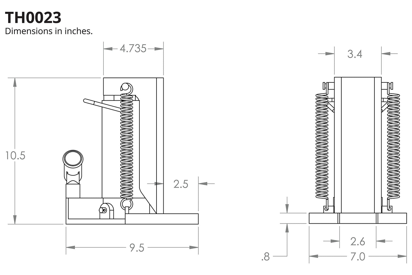 TEMCo Hydraulic Container/Machine Toe Jack (5-10 Ton) Lift Capacity TH0023
