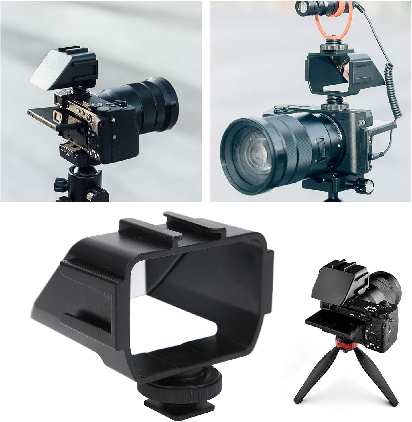 Flip Screen,Mirrorless Camera Universal Cold Shoe Mount Flip Screen Exhibition Stand,for Mirrorless Camera Photography