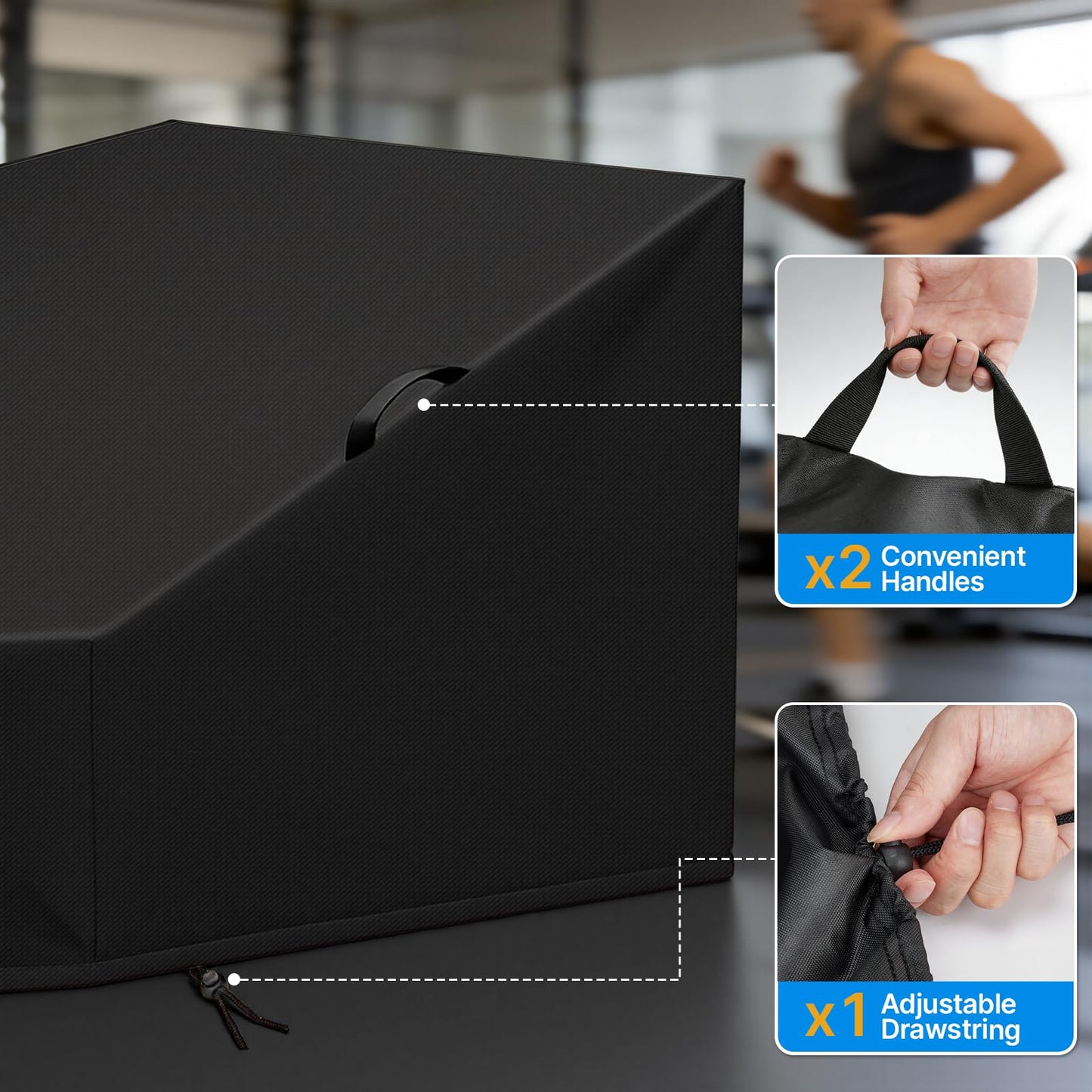 Letsteel Leg Extension and Curl Machine Cover compatible with GMWD(Cover Only), 420D Chest Press Machine Cover, 65.4"L x 56.3"W x 26.8"H, for Home Gym Garage Leg Extension Machine/Fitness Equipment