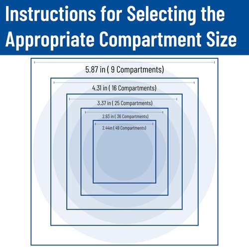 Carlisle FoodService Products RG25-414 OptiClean 25 Compartment Glass Rack with 4 Extenders, 10.3", Polypropylene, Blue
