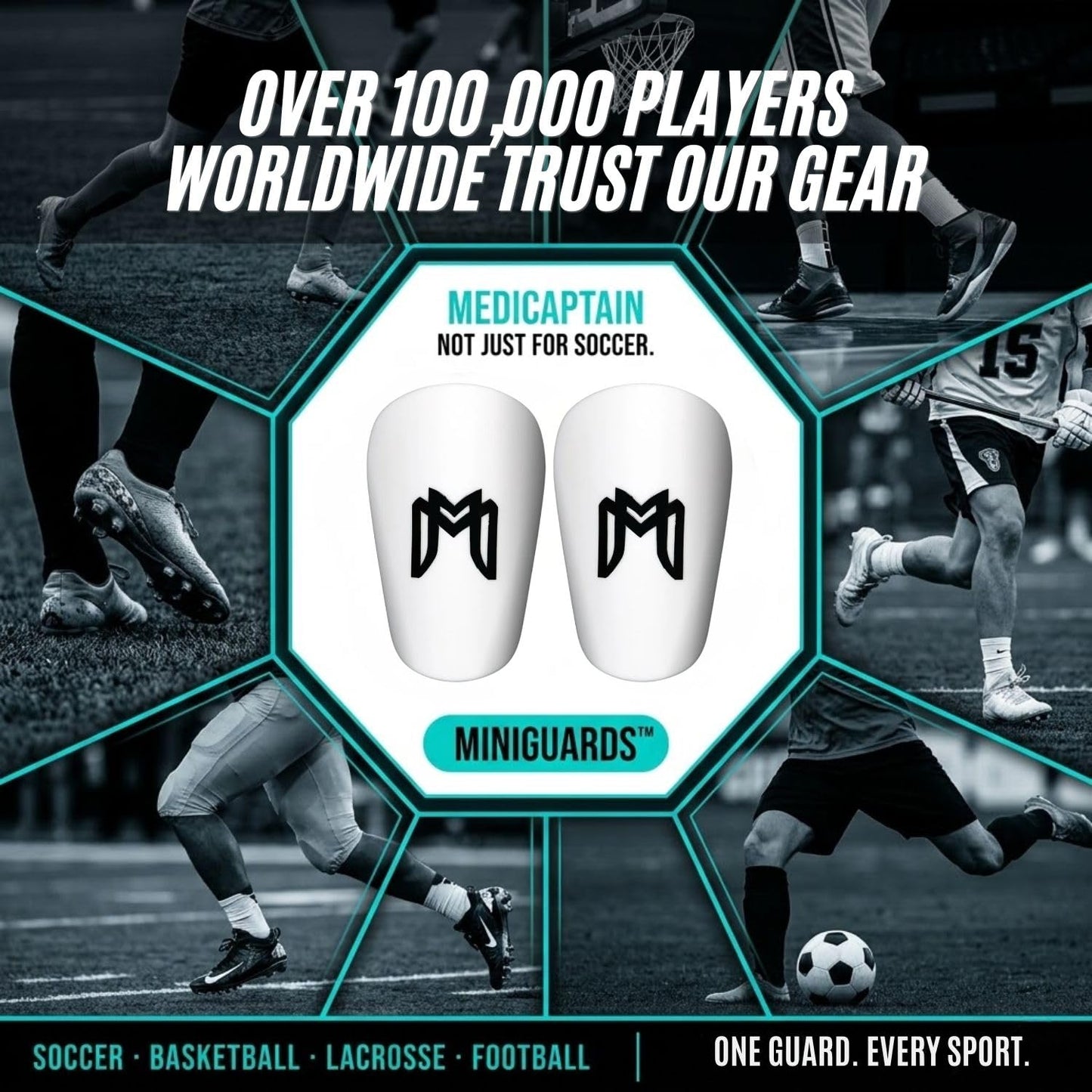 MediCaptain MiniGuards - Mini Shin Guards for Soccer Players - Tiny Shin Pads for Men, Women, Teens - Miniature Shin Guards 3.9 x 2.4 inch - Perfect for High Level Soccer Athletes (White)
