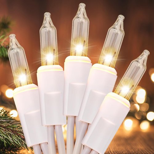 Meteds Christmas Lights - 100 Count Clear Warm White String Lights | UL Certified for Home, Patio & Party Decor
