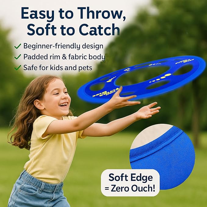 Giant Flying Disc Soft, Foldable & Floats in Air - Encourage Outdoor Play & Family Fun - Great for Kids, Parent-Child Interaction, and School Activities (27 Inch)