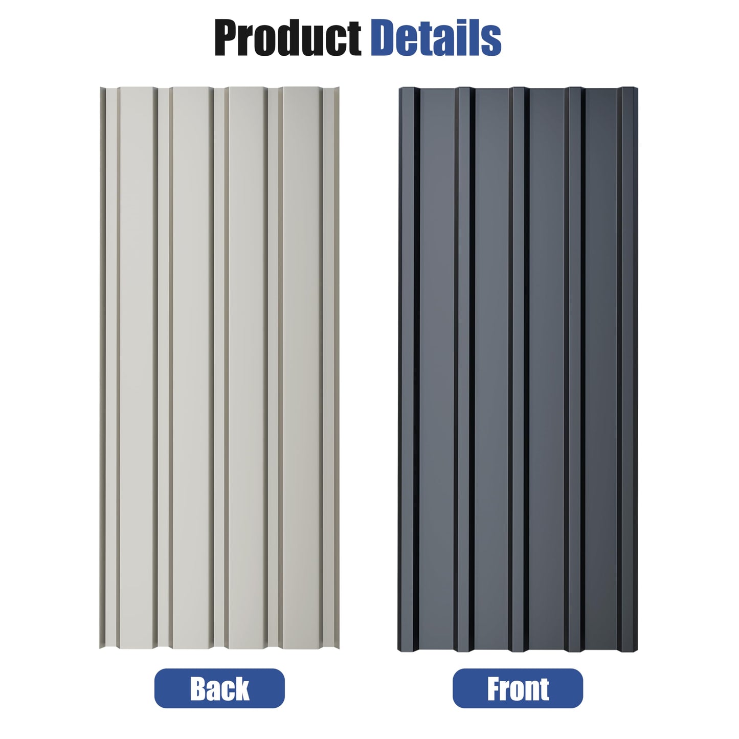 Brakki Metal Roofing Panels 20pcs 111 ft², L45.28"xW17.72" Grey Corrugated Galvanized Steel Roof Panels with Screw, Heavy Duty Metal Siding Suitable for Garages Chicken Coop Sheds Stables Patio