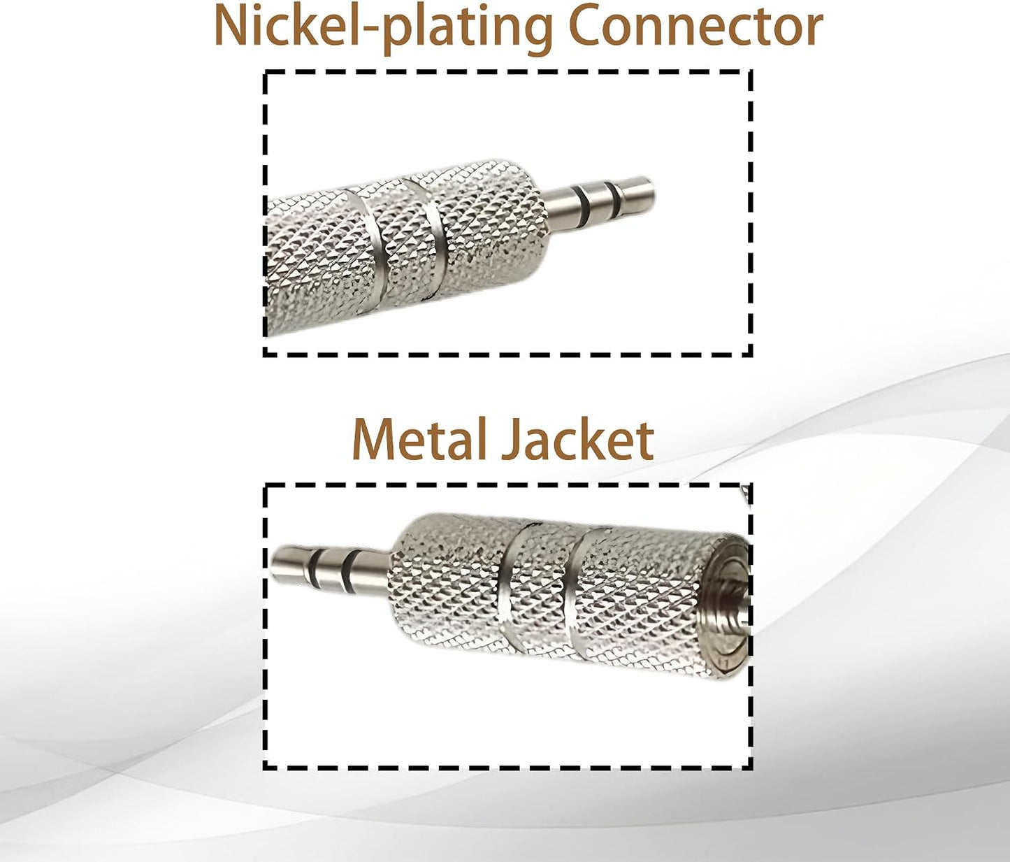 ZCLGOOD 4PCS 3.5mm 1/8 inch MP3 Male to Male Audio Adapter, Metal Stereo Jack Coupler Connector for Headphone