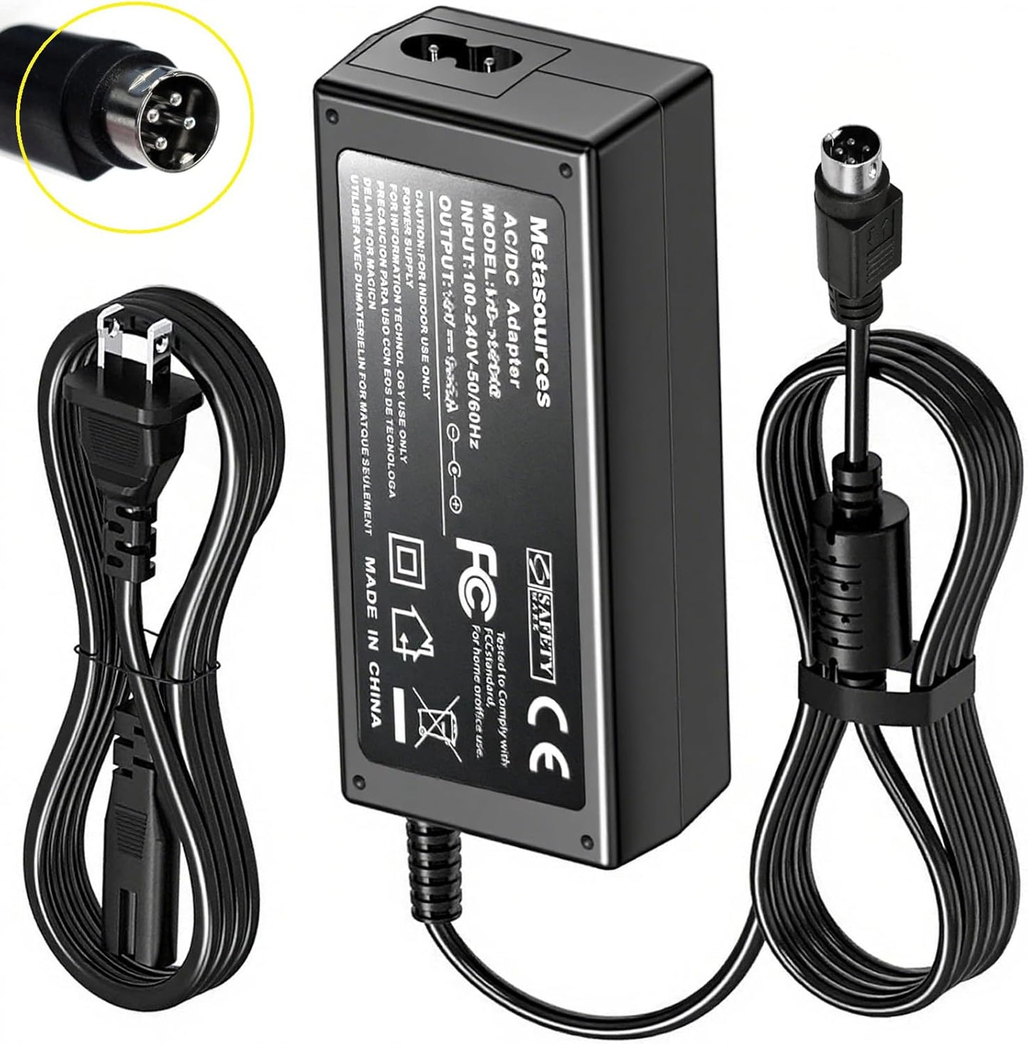 Metasources 4-Pin 12V 4 8 16 8 5A AC/DC Adapter Compatible with DW Digital WatchDog Max-II DW-MAX-II MAXII Channel Ch