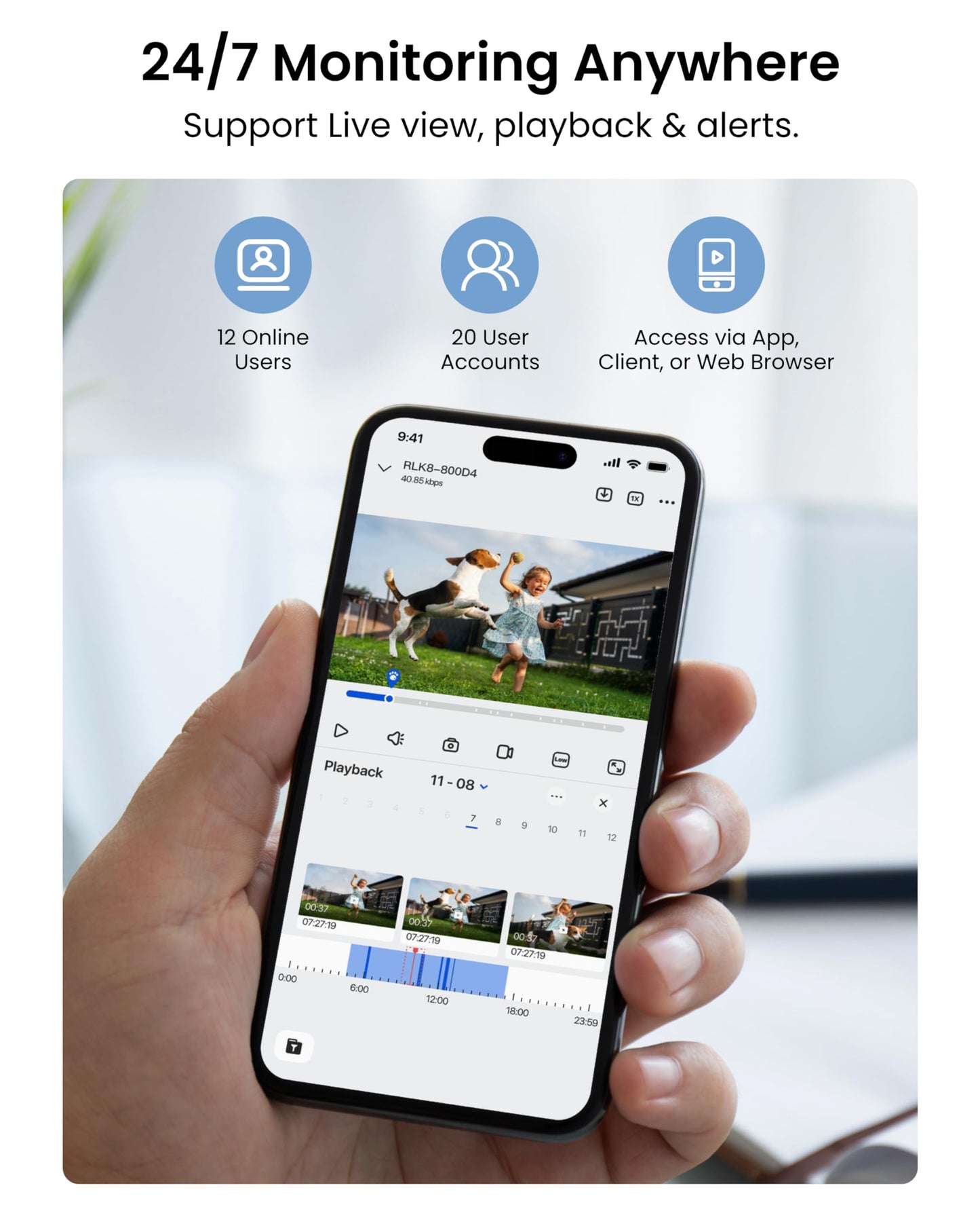 REOLINK 4K Security Camera System, 4pcs H.265 PoE Wired Turret Cameras with Person Vehicle Detection, 4K/8MP 8CH NVR with 2TB HDD for 24-7 Recording, RLK8-800D4