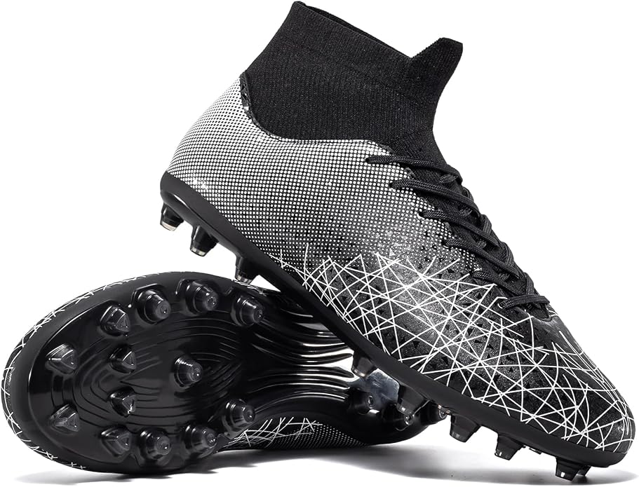 Kids Soccer Cleats High Top Training Youth Football Cleats, Boys Girls Athletic Outdoor
