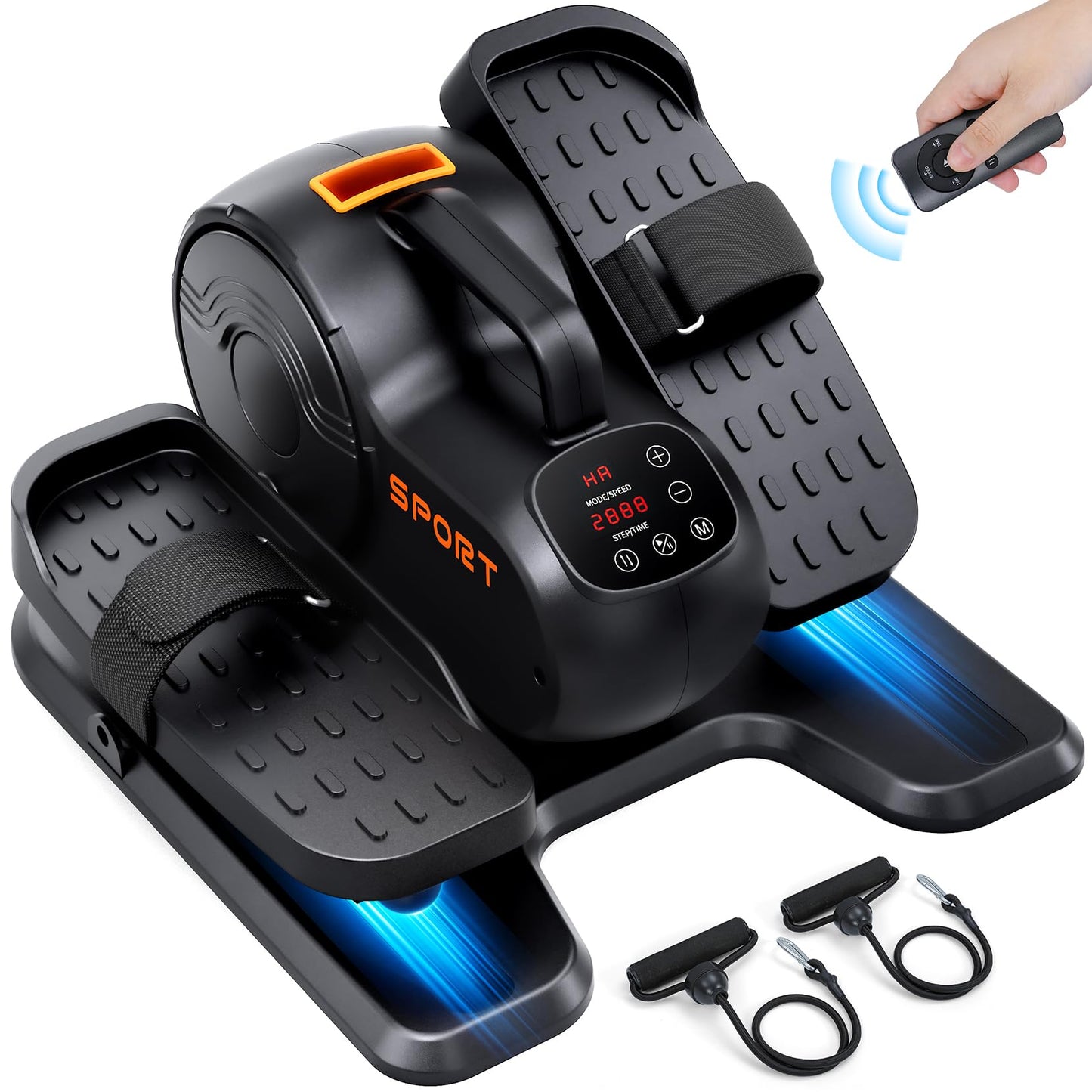 Dripex Under Desk Elliptical Machine, 3-in-1 Electric Seated Pedal Exerciser, Portable Leg Exerciser While Sitting for Seniors with Remote, 16 Adjustable Speed & Resistance, Fully Assembled