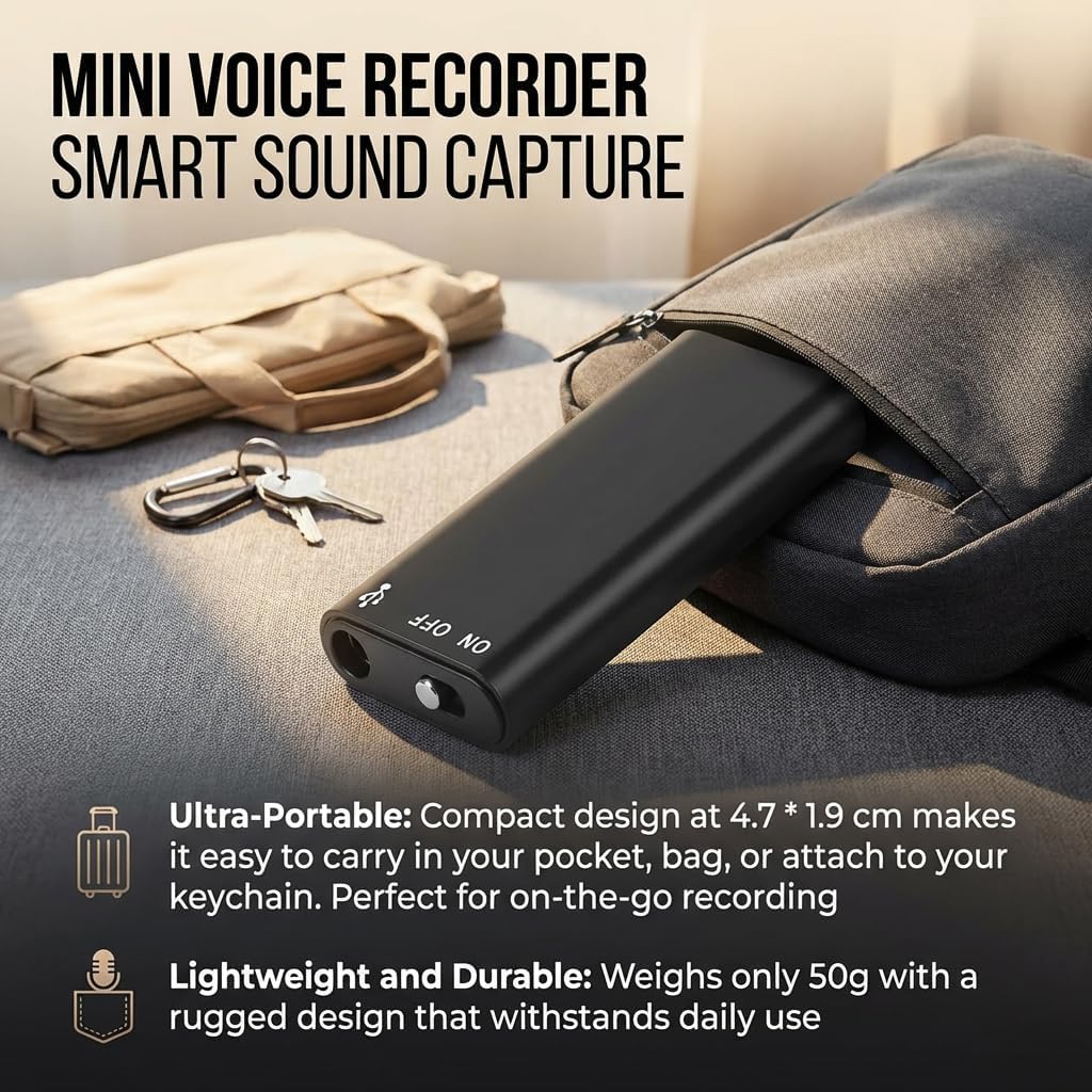 Generic (32GB) Mini Voice Recorder Smart Sound Capture, Long Battery Life, Voice Activated Recorder, Voice Activated