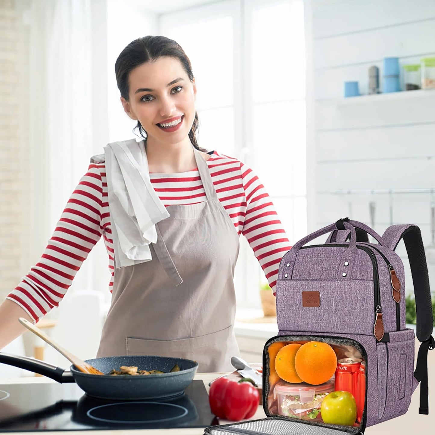 Backpack Backpacks 15.6 inch MATEIN Laptop with Lunch Box, Insulated Women with Cooler Compartment, Fits Laptop Water