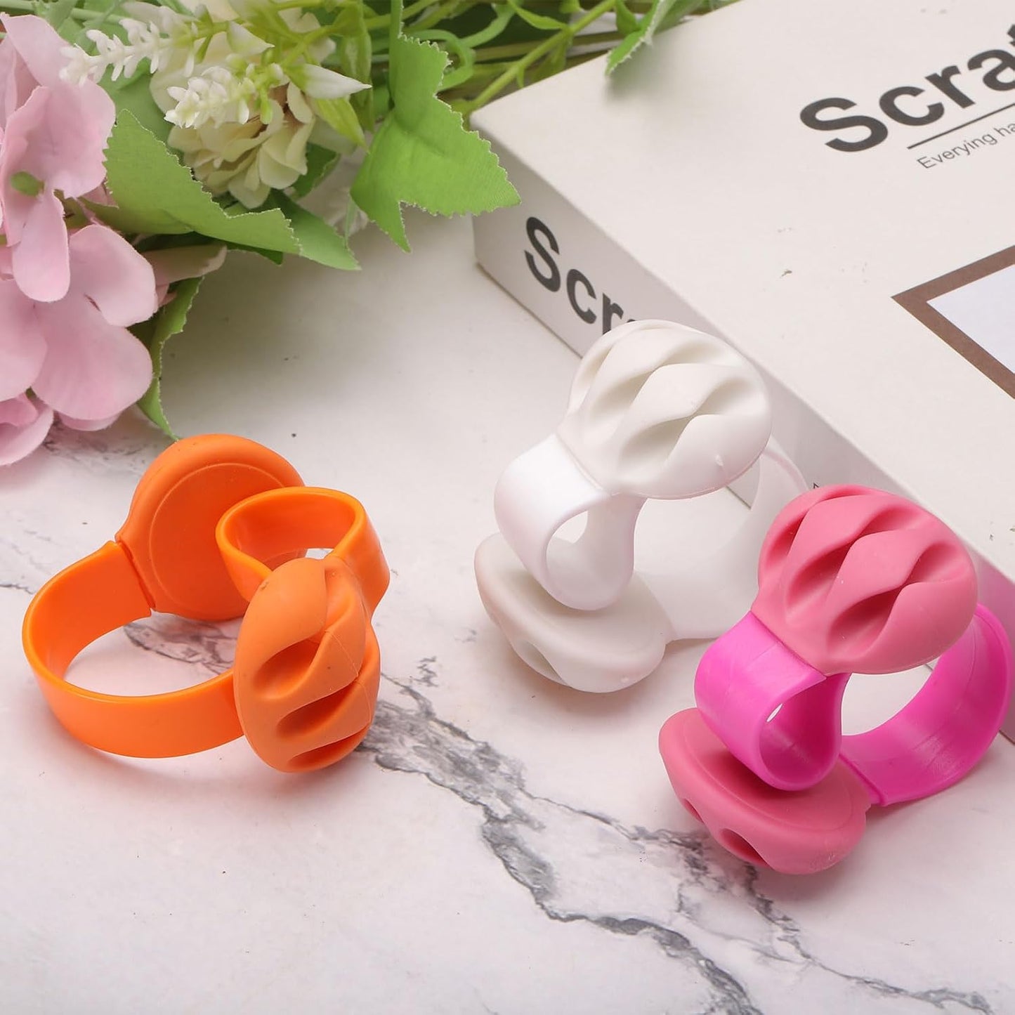 HARFINGTON 4pcs 2 Cable Clips Non-Adhesive "S" Shape Cable Management for Cord Organizer Cable Clips Bedroom Nightstand