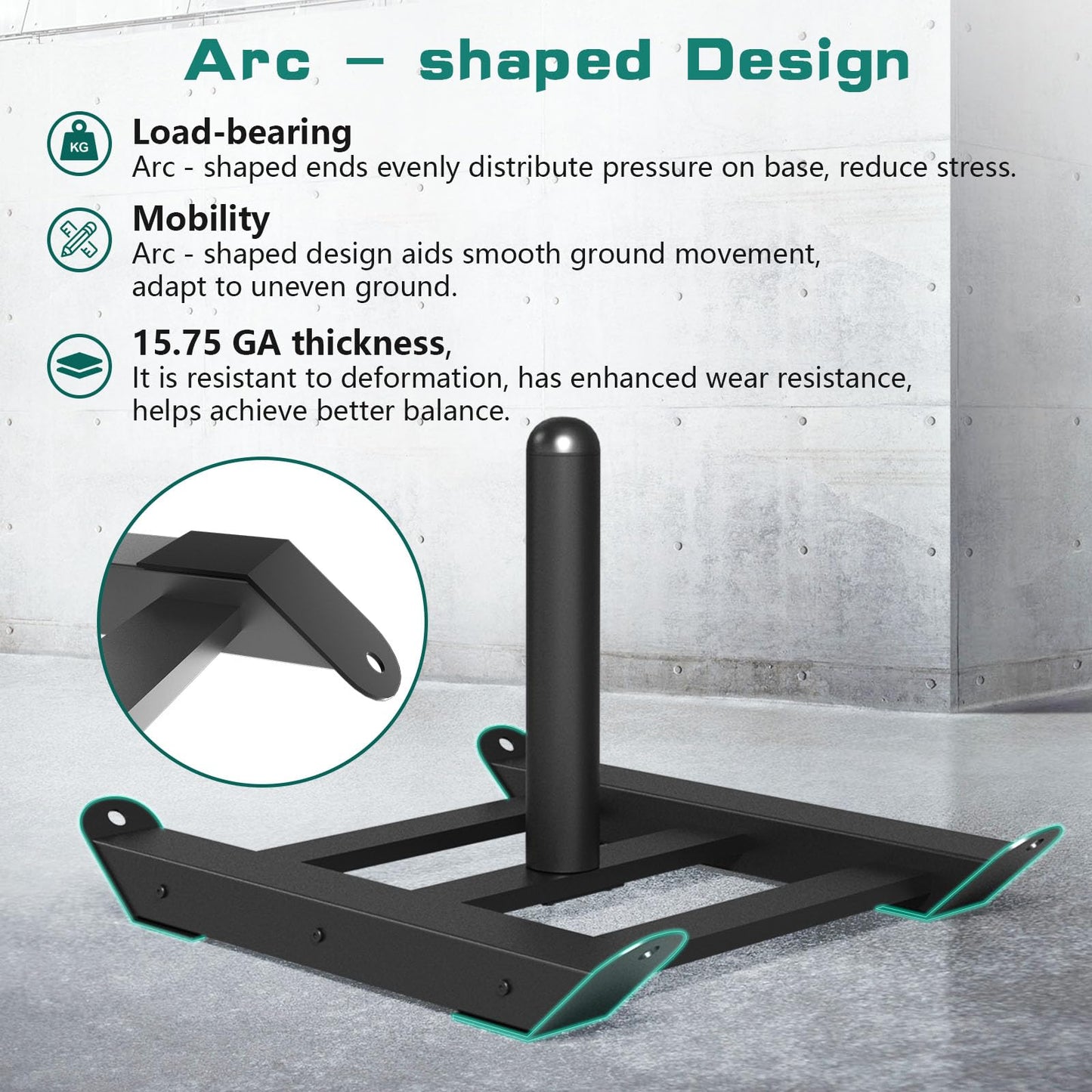 Moricher Weight Sled with Harness, Heavy Duty Fitness Strength Training Sled Workout Sled for Athletic Exercise and Speed, Suitable for 1" and 2" Weight Plates