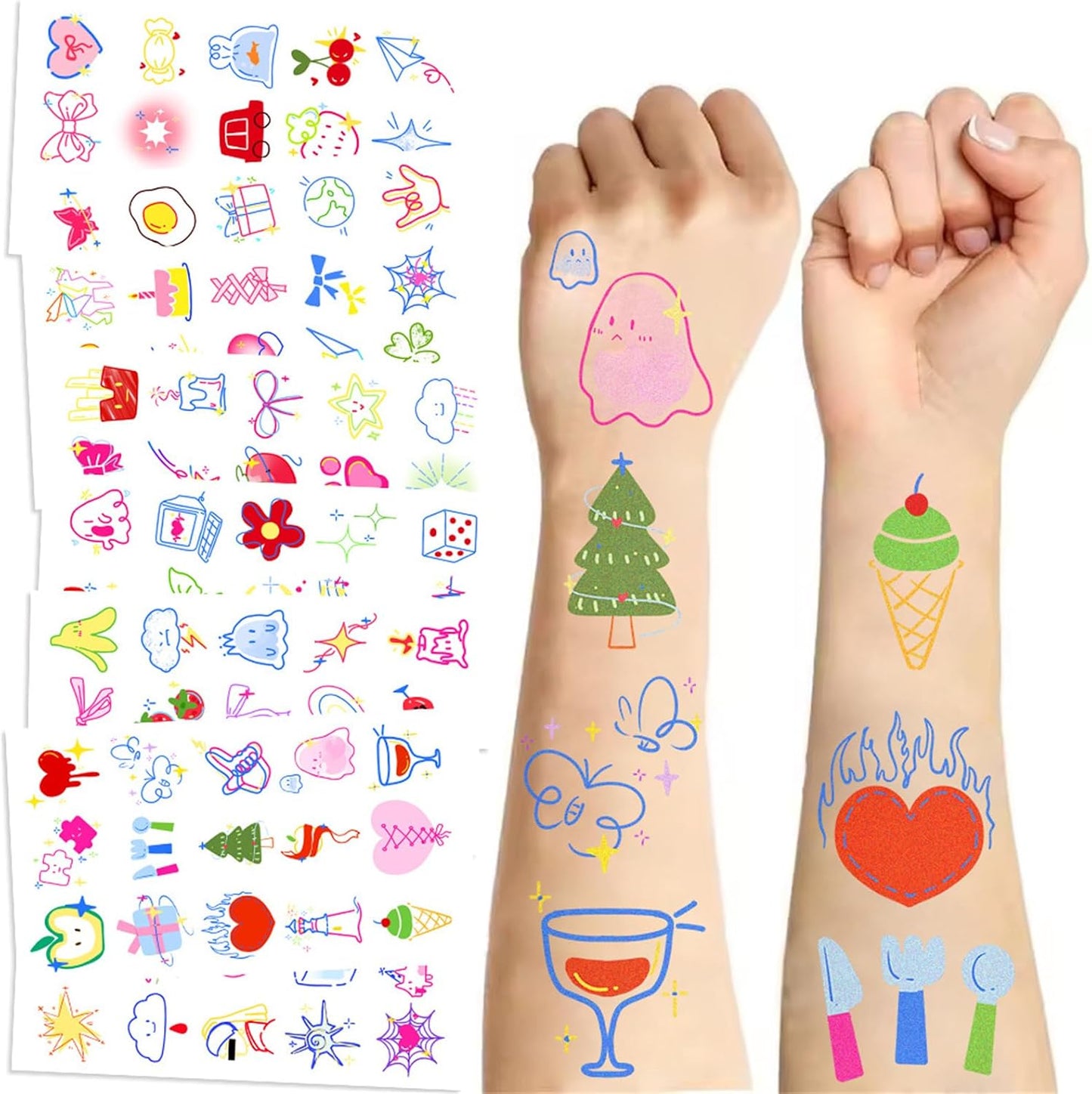 Luziwiox 10 (colourful-A2) teenagers Temporary Tattoos Sticker for Kids Designs | Waterproof Temporary Tattoos toys