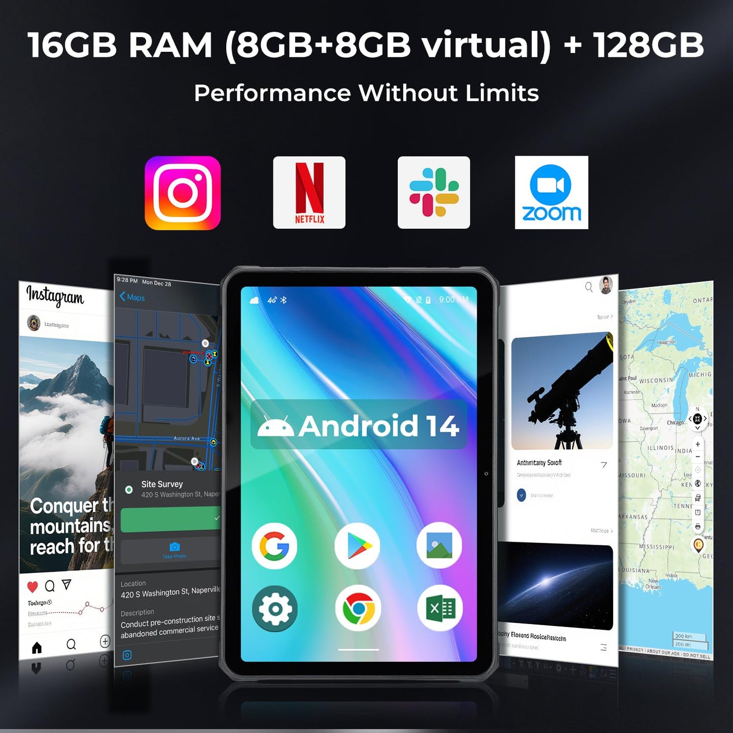 MUNBYN 11-inch Rugged Tablet ILT02, Android 14 Tough Tablet, 16GB+128GB with GPS and Rugged Windows Tablet IRT09, 12.2" Windows 11 Pro, Intel N5105, 16GB+128GB Replaceable SSD