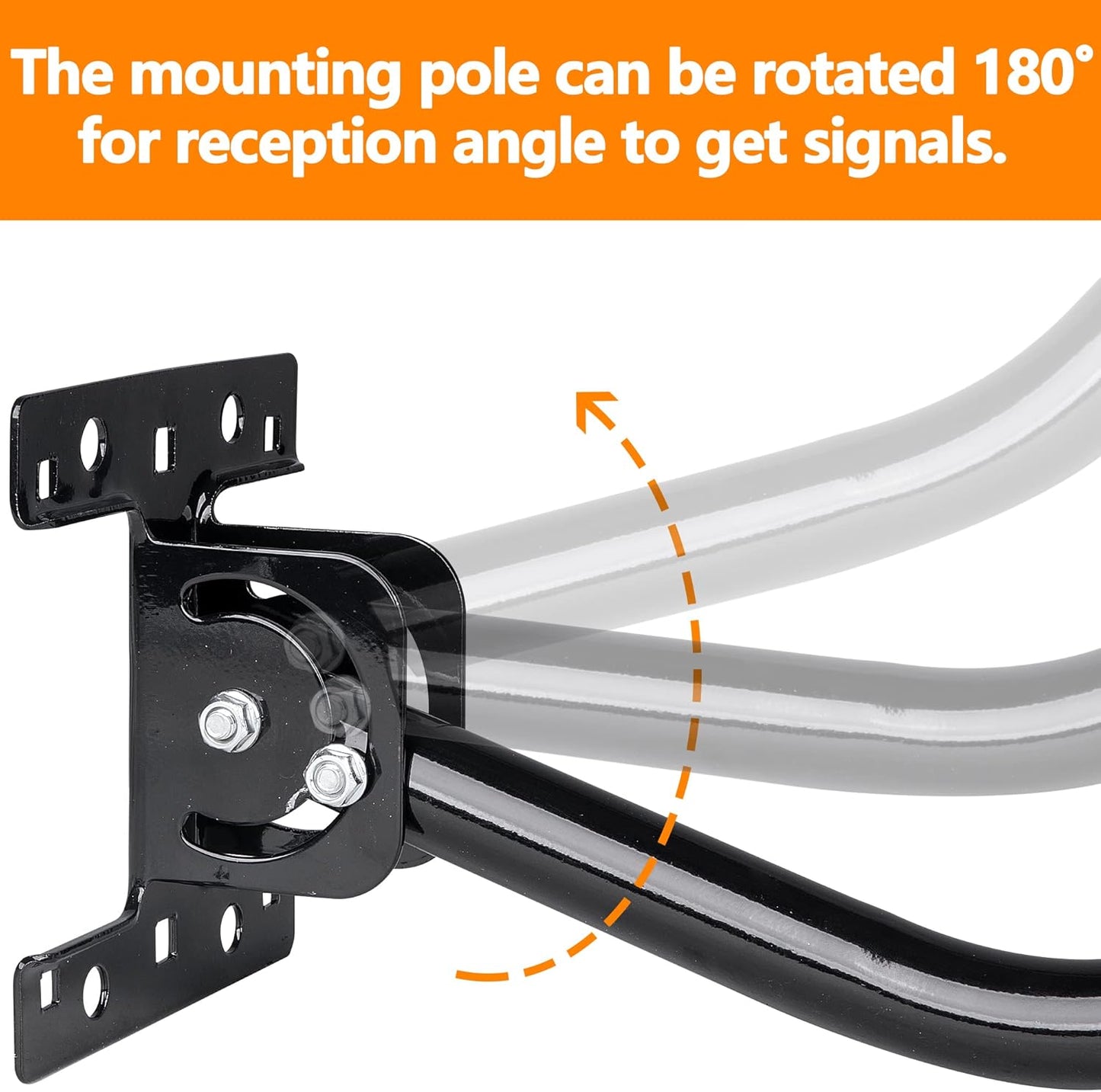 LFUTARI 32.8" Universal TV Antenna MountAdjustable Antenna Mounting PoleWeatherproof Mast PoleSteel J-Mount