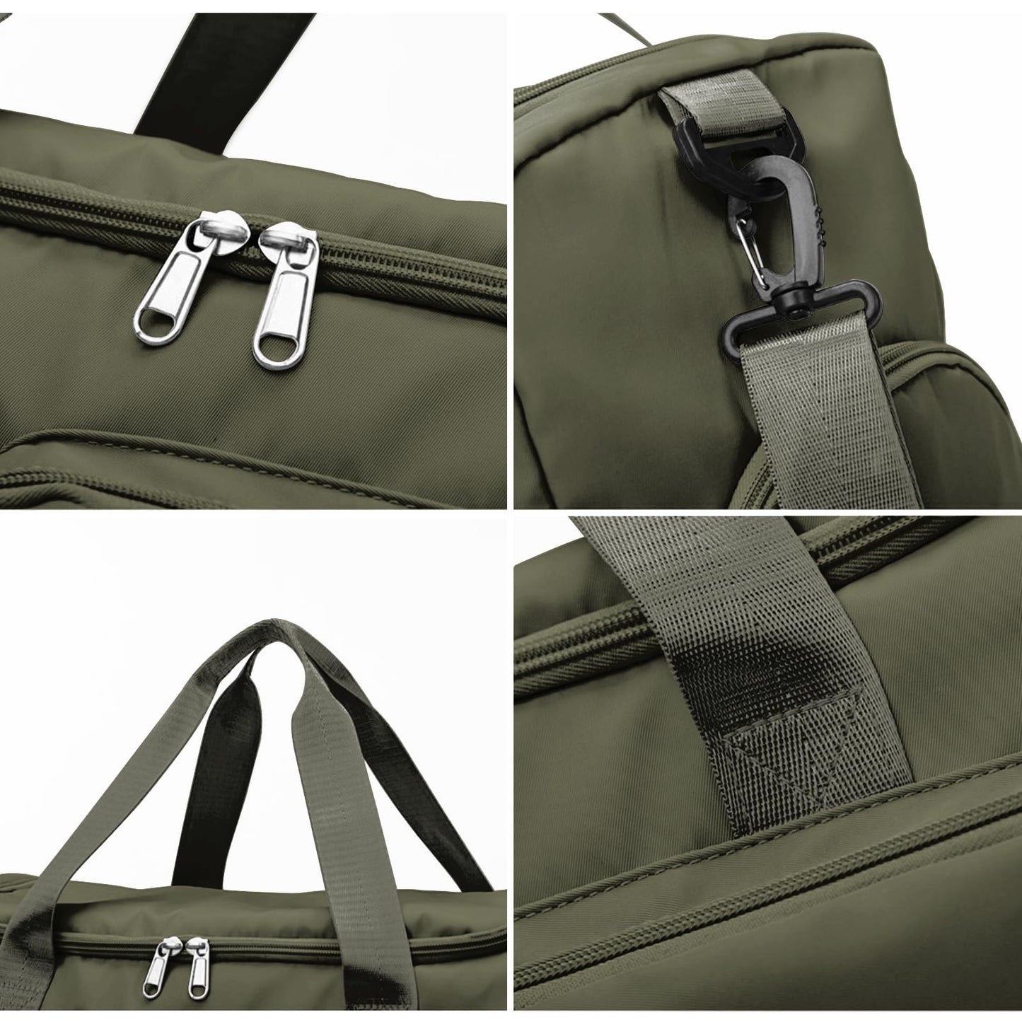 Suruid Travel Duffel Bag with Shoes Compartment Sports Gym Bag with Dry Wet Separated Pocket for Men and Women, Overnight Bag Weekender Bag Training Handbag Yoga Bag - Olive Green